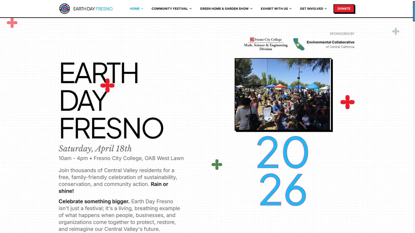 Earth Day Fresno website screenshot